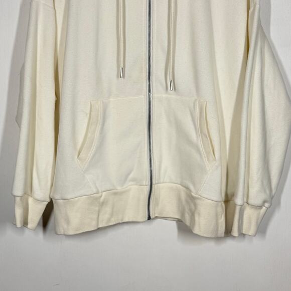 Athleta Balance Microfleece Sweatshirt Size 1X Ivory Full Zip Activewear Hoodie - Picture 5 of 10